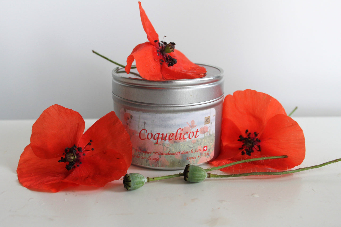 Bougie boîte – Coquelicot