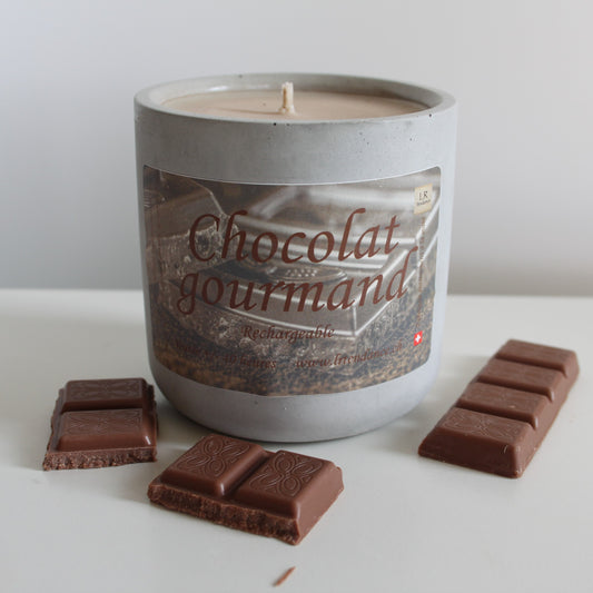 Bougie parfumée béton Chocolat gourmand