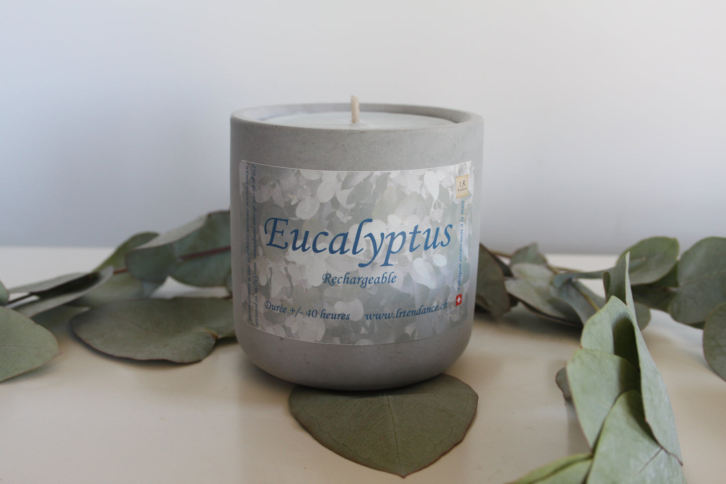 Bougie parfumée béton Eucalyptus