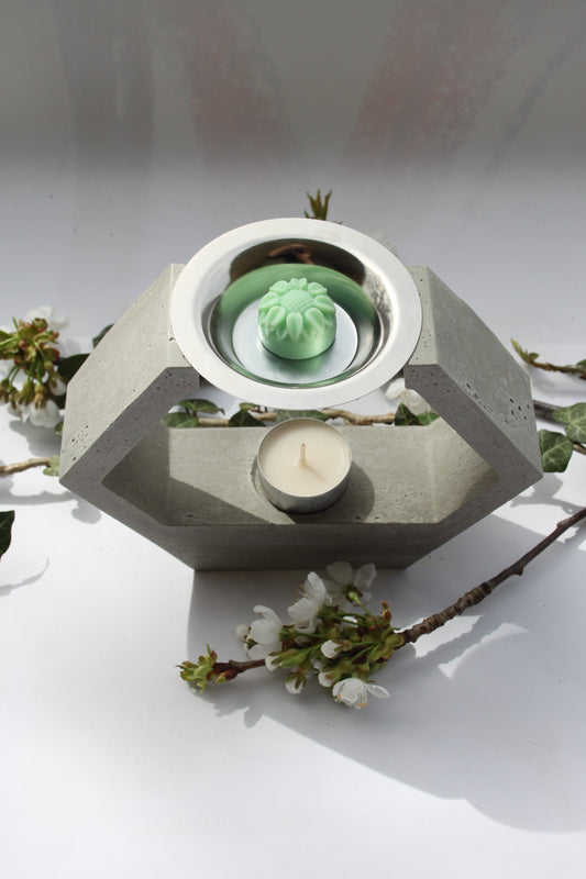 Brûle‑parfum Hexagonal en béton