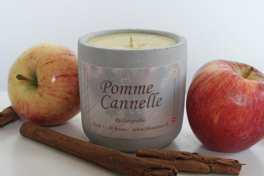 Bougie parfumée béton Pomme-Cannelle
