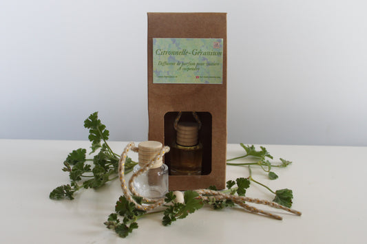 Diffuseur de parfum pour voiture – Citronnelle – Géranium