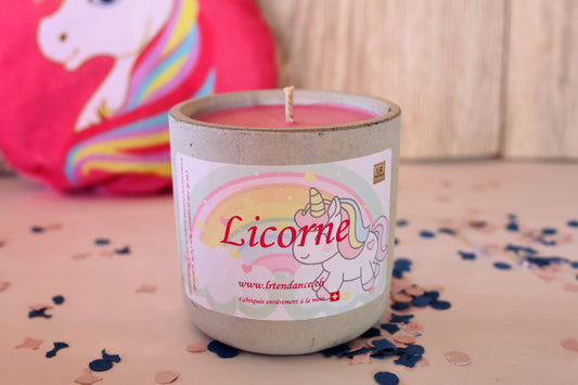 Bougie parfumée béton Licorne