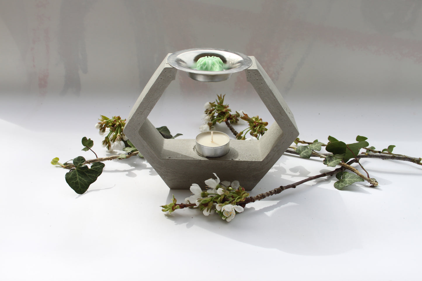 Brûle‑parfum Hexagonal en béton