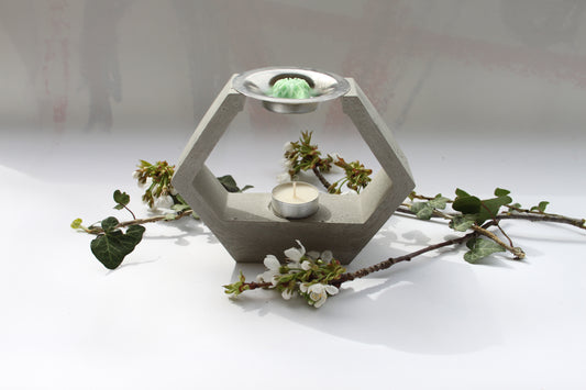 Brûle‑parfum Hexagonal en béton